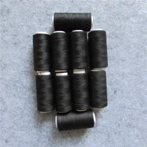 10pcs/lot black 100% polyester thread 218 yards each Spool 1