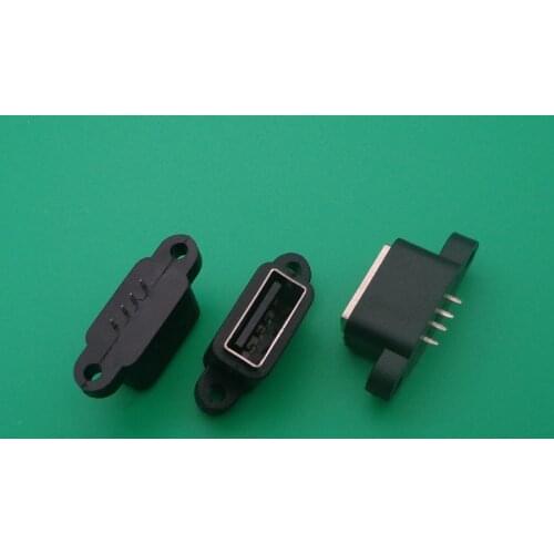 10pcs Waterproof USB 2.0 Charging Data Tail Plug-in USB Built-in Interface Port Connector Plug Jack Socket PCB Dock