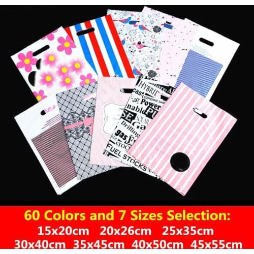 5pcs 25x35 30x40 35x45 Plastic Gift Bag With Handles Present Packaging Bag Kid Birthday Party Decorations Candy Bags Baby Shower