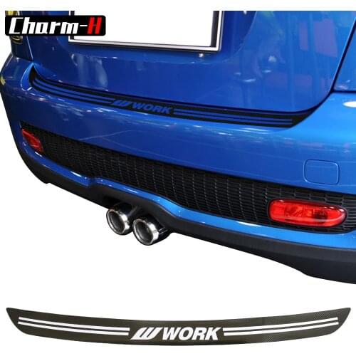 5D carbon fibre Vinyl Car rear bumper Trunk load edge Protector guard Trim Decal stickers for MINI Cooper S JCW R56 Cabrio R57
