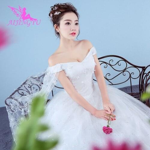 AIJINGYU 2021 real photos Customized new hot selling cheap ball gown lace up back formal bride dresses wedding dress WK375