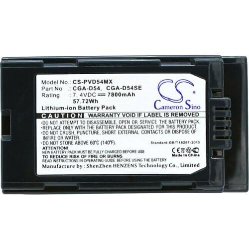 Cameron Sino 7800mah battery for PANASONIC AG-DVC180A AG-DVC30 AG-HVX200P NV-MX5000 NV-MX350B CGA-D54 CGA-D54S CGA-D54SE