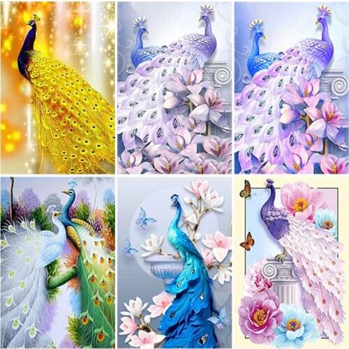 Peacock DIY 5D Diamond Painting Full Square Drill Resin Animal Birds Diamond Embroidery Cross Stitch Kits Wall Art Home Decor