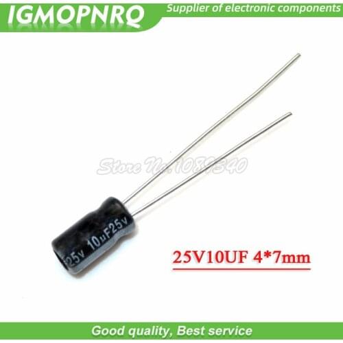 50PCS 25V10UF 4*7mm 10UF 25V 4*7 Aluminum electrolytic capacitor