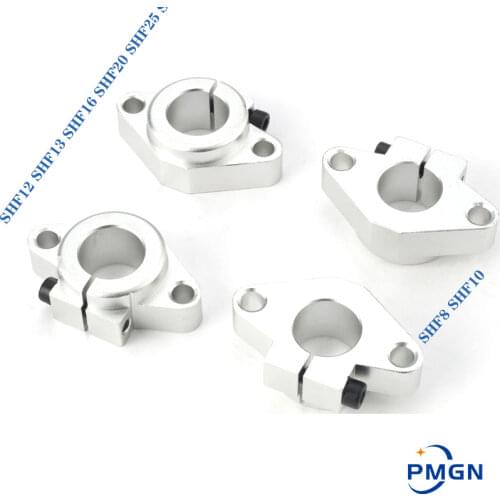 2pcs SHF8 SHF10 SHF12 SHF13 SHF16 SHF20 SHF25 SHF30 Aluminum Linear Rod Rail Shaft Support CNC Router Parts 3d Printer Parts