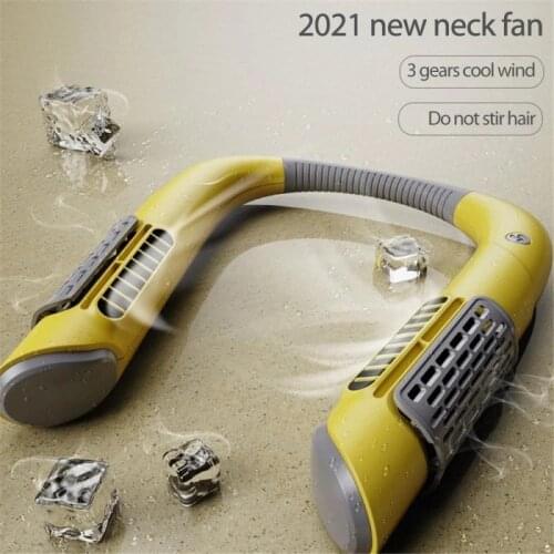 Mini Bladeless Fan Neck Fan 4000mAh USB Rechargeable Fan Mute Sports Fans for Home Outdoor Camping Hiking Outdoor Tools