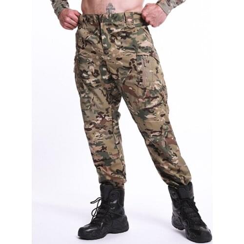 Men Combat Pants Military Camouflage Multiple Pocket Tactical Trousers Outdoor Army Fans Camping Climbing Hiking softshell Pants