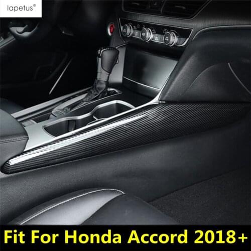 Lapetus Accessories For Honda Accord 2018 2019 2020 ABS Side Stalls Gear Shift Box Molding Carbon Fiber Look / Matte Cover Trim