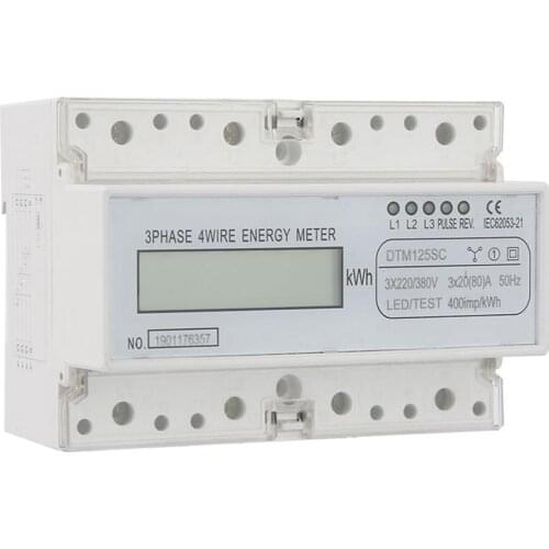 Energy Consumption Digital Electric Power Meter 3 Phase KWh Meter with LCD 220/380V 20-80A