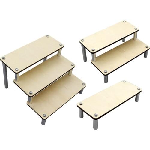 Wood Display Stand Action Figure Display Riser Rack Perfume CollectionsOrganizer