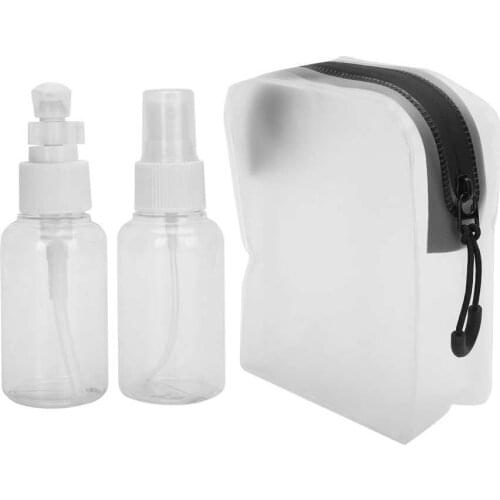 Travel Empty Bottle Refillable Dispenser Kit Cosmetic Plastic Spayer Press Bottle with Storage Bag Comestic Makeup Container