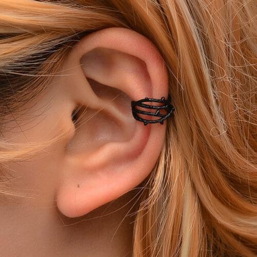 1Pc Stainless Steel Double and Triple Hoop Ear Cuff Clip On Earring Tragus Cartilage Non Piercing Closure Rings Fake
