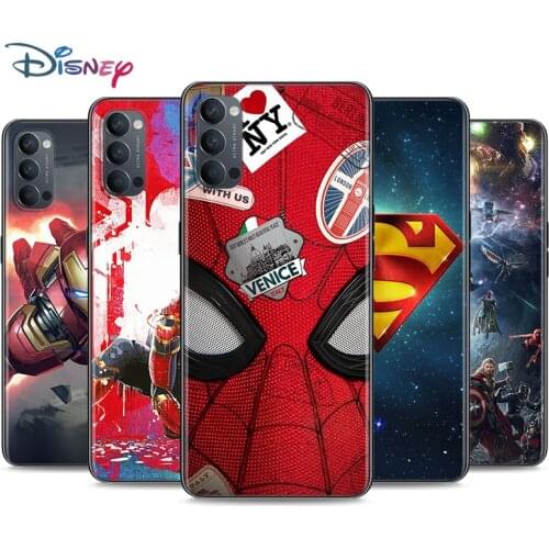 Avenger Marvel Superhero Soft Black Silicone Cover For OPPO Reno 5 Pro+ 3 4 Lite F SE Z Pro 4G 5G Phone Case Shell
