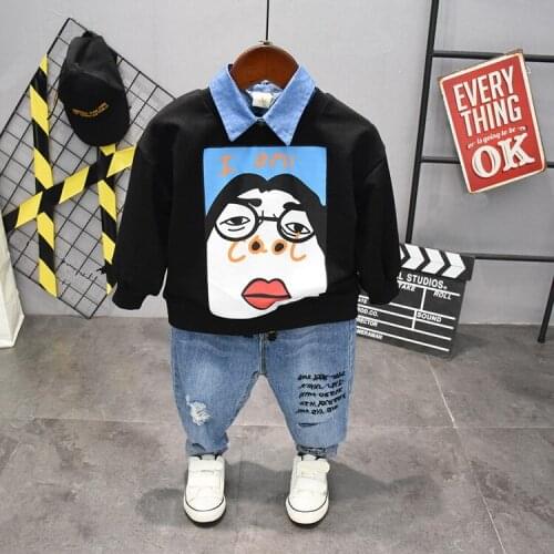 Kids Clothes Baby Boy Spring autumn boys T-shirt and jeans Pants Set Fashion Children Clothing Sports Suit For Boy sets 2-6years