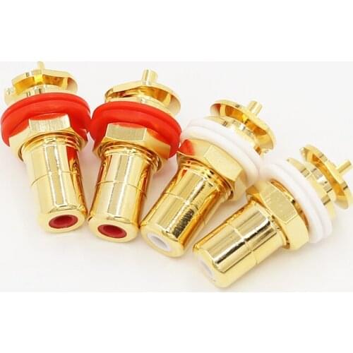 Hifi Audio RCA Socket brass Gold Plated RCA Socket HIFI RCA Socket RCA Female Socket Connector