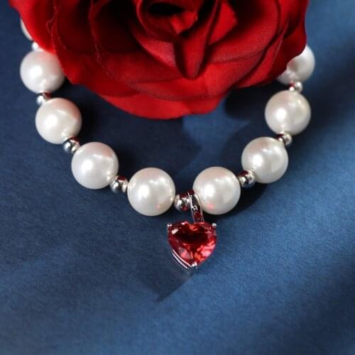 Micro-inlaid zircon simple atmosphere peach heart pendant fairy bracelet