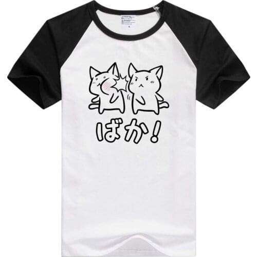 Kawaii Neko Baka Anime short sleeve casual Men Women T-shirt Comfortable Tshirt Cool Print Tops Fashion GA1080