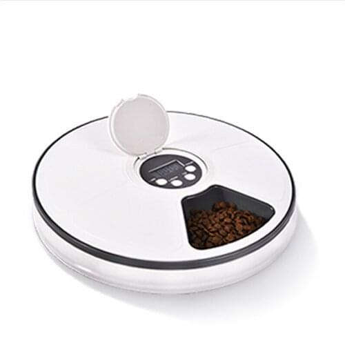 Round Timing Feeder Automatic Pet Feeder 6 Meals 6 Grids Cat Dog Electric Dry Food Dispenser 24 Hours Feed Pet Supplies
