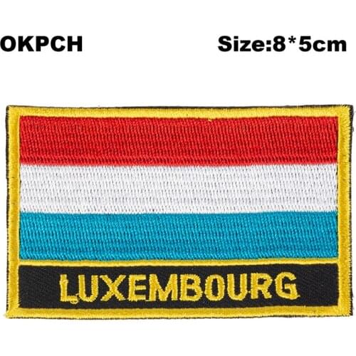 Luxembourg Flag patches stickers on t-shirts military patch heat transfers PT0107-R