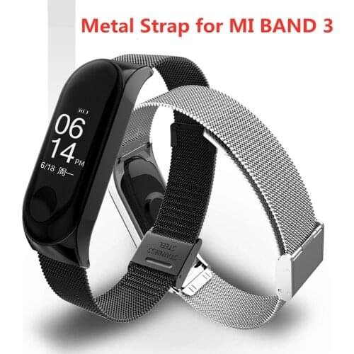 Metal Smart Bracelet Stainless Steel Wrist Strap for Xiaomi Mi Band 3 Strap Wrist Band Bracelet Strap for MiBand 3