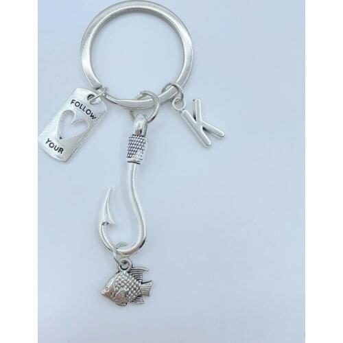 Fashion 2021 Fishing Expert Keychain Fish Hook Key Chain Jewelry Silver Fisherman I Love Fishing Fish Pendant Key Gift