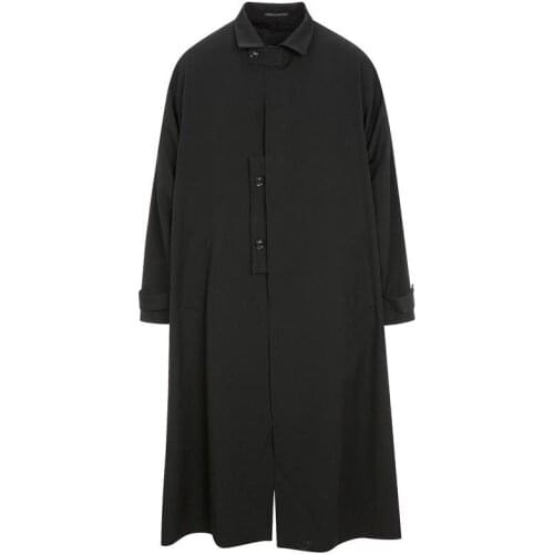 Mens autumn and winter new mens clothing contracted stand collar mens black long windbreaker coat