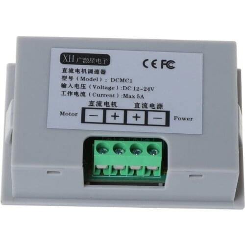 Digital Display 0~100% adjustable DC 12V 24V 5A 120W PWM Motor Speed Controller Regulator Reversible Variable Speed Slow Start