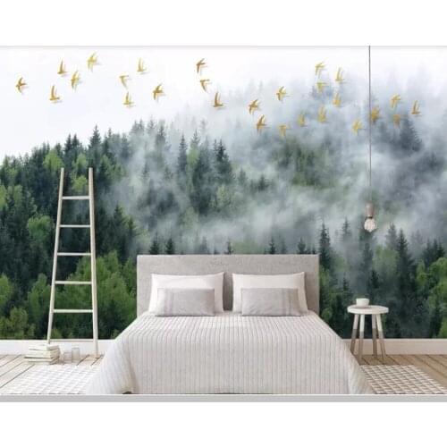 Artistic concept foggy mountain natural 3d wallpaper papel de parede,living room tv wall bedroom wall papers home decor mural