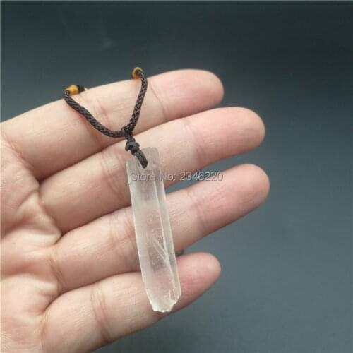 Natural White Quartz Clear Crystal Point Pendant for Healing