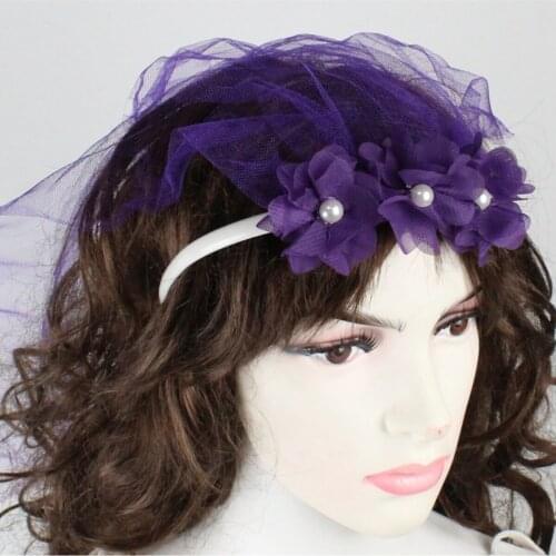 Henna Night Purple Laser Fabric With Rose Bridesmaid Crown Bridal Veil 10 Pcs henna Material wedding bride mariage хна henna