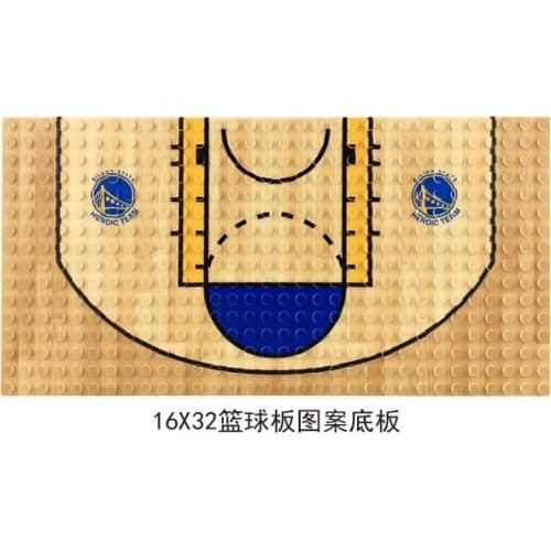 Locking Baseplate 32*16 Basketball Base Plate Diy Single Sale Court Baseplate Bricks Hot Sale Kit Compatible Locking Figures