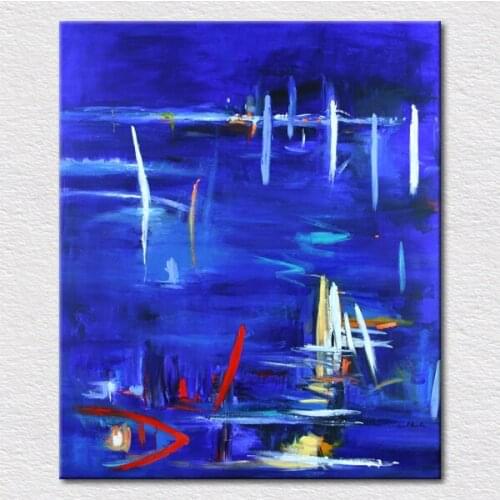 Canvas prints impression blue Abstract seascape from painted oil painting free shipping