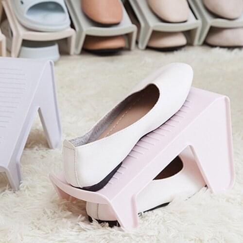 Simple Home Shoe Organizer Plastic Shoes Storage Rack Shlef Living Room Save Space Wardrobe Slippers Bracket Shoe Frame Holder