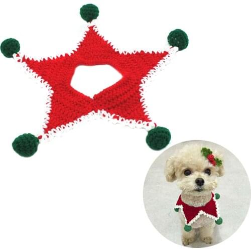 Christmas Pet Collar Lovely Knitted Dog Costume Collar Large Pet Scarf Pet Bandana For Dogs Cats Dog Scarf Large Dog Accessories