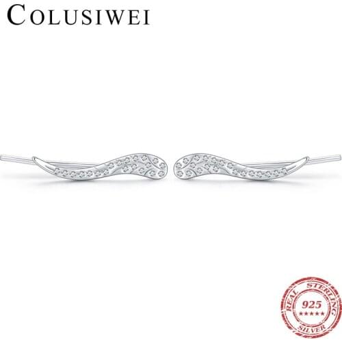 Colusiwei 100% 925 Sterling Silver Snake Studs Earrings Luxury Clear CZ Hypoallergenic Earrings Fashion Fine Jewelry Gift