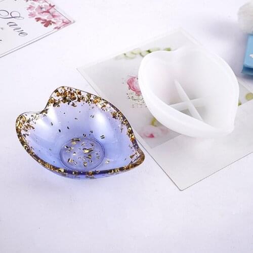 Crystal Epoxy Resin Mold Heart Shaped Dish Bowl Plate DIY Casting Silicone Mould F3MF