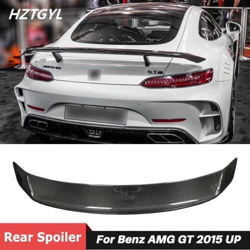 M Style Carbon Fiber Material Trunk Wing Rear Spoiler For Benz AMG GT GTS Coupe Car 2015 Up