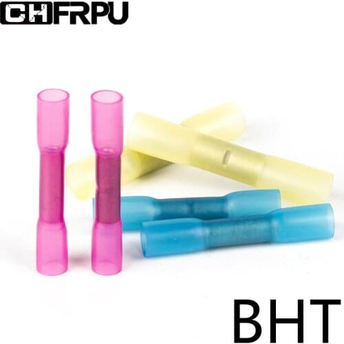 10/25/50PCS Heat Shrink Butt Terminals Waterproof Fully Insulated Seal Butt Crimp terminal wire connector BHT0.5/1.25/2/5