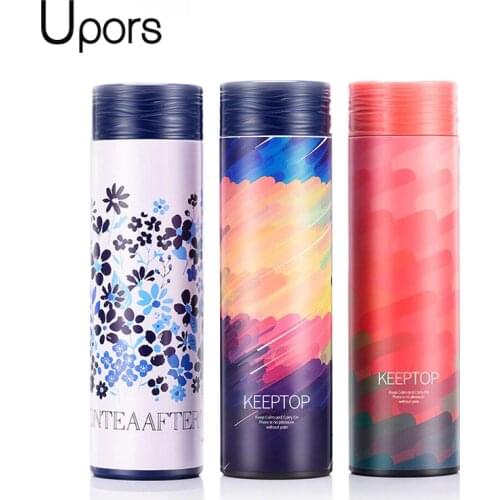 UPORS 350/500ML Coffee Thermos Bottle Deer Pattern 304 Stainless Steel Vacuum Flask Tea Cup Thermal Mug Travel Thermo Mug