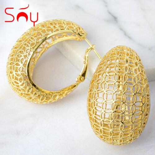 Sunny Jewelry Fashion Earrings New Copper African Nigeria Large Style Hoop Earrings For Women High Quality Daily Wear Gift