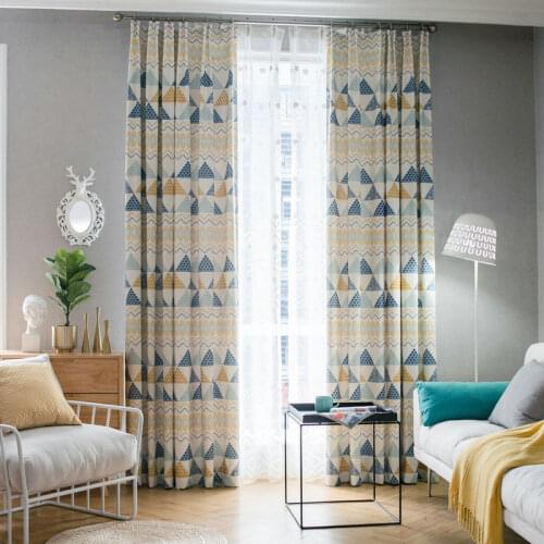 COLORFUL KING Modern Simplicity Printed Geometric Triangle Blackout Curtains Drapes Curtains For Living Room Bedroom Kitchen