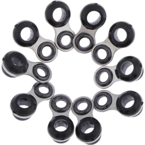 10Pcs Black Fishing Rod Guide Rings - Fishing Rod Guides Eye Rings Line Repair Kit - Portable & Durable