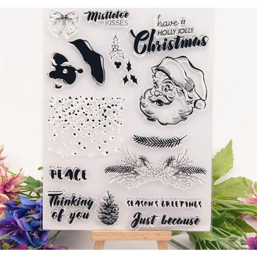 16x20.5cm Santa Claus Transparent Clear Stamps Silicone Seals Roller Stamp DIY scrapbooking photo album/Card Making