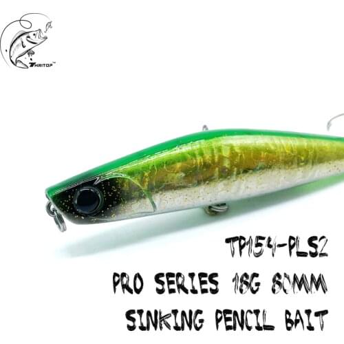 2021 New Pencil Fishing Lure 80MM 18G Hard Bait TP154 Sinking Wobbler Stickbait 3 Colors For Bass Pike Fishing Tackles