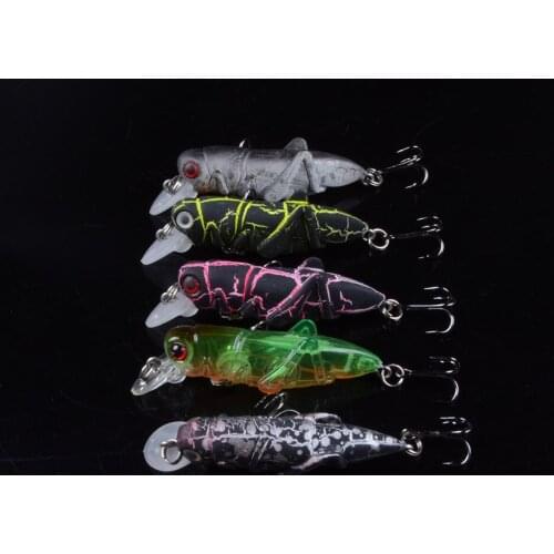 5pcs Grasshopper Insect Baits Fishing Lures Wobblers Crankbaits for Carp Fishing Lifelike Hard Plastic Baits Pesca Isca Bass