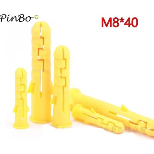 50pc M8*40*60*80mm sleeve nylon wall plug Expansion Tube Screw Bolts Plastic without screw
