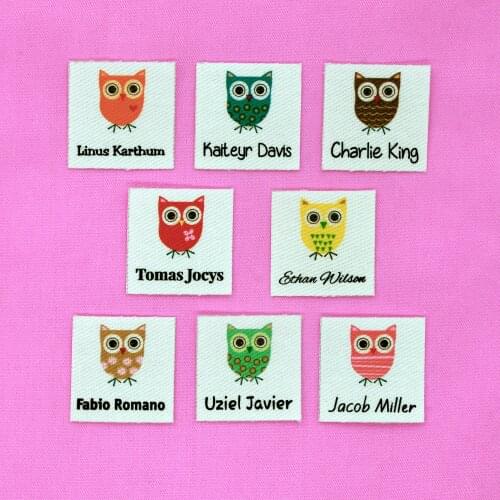 96 pieces Personalized name Labels for child, Custom logo tags, Iron on label, Custom Clothing Labels(YT067)