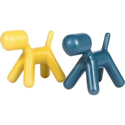 Abstract Dog Figurine Stool Dog Statue Art Sculpture Creative Resin Craftwork Living Room Decoration R445