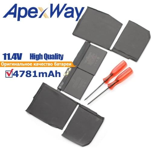ApexWay 11.4V 4781mAh A1705 laptop battery for MacBook Retina A1534 12'' (2016 years)