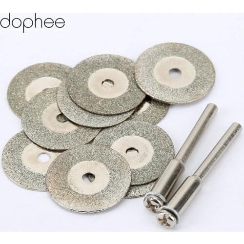 Dophee 12pc 20mm Thin Grinding Slice MINI Diamond Cutoff Wheel Refine Dremel Accessories Rotary Tool Jade Gem Stone Discs Rotary